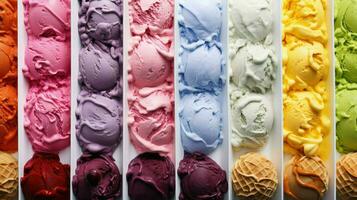 ai généré cône coloré la glace crème photo