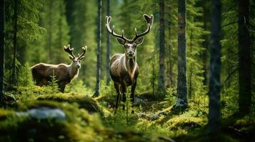 ai généré cèdre conifère forêt taïga photo