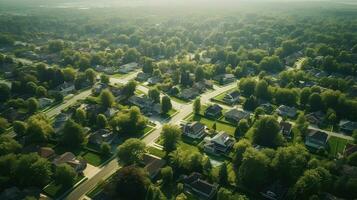 ai généré quartier de banlieue développements Urbain photo