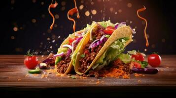 ai généré saveur épicé taco nourriture photo