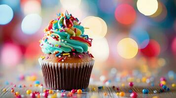 ai généré Glaçage traiter petit gâteau nourriture photo