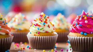 ai généré traiter fête petit gâteau nourriture photo