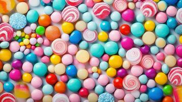 ai généré bonbons Haut bonbons nourriture photo