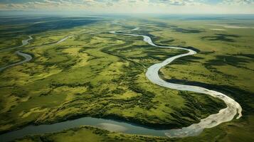 ai généré faucons steppe paysage des oiseaux photo