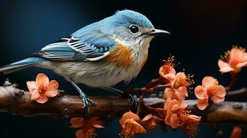 ai généré magnifique outremer moucherolle oiseau forêt faune faune photo