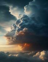 ai généré foudre pendant été orage photo