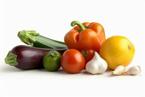 beaucoup sortes de des légumes sur blanc Contexte. en bonne santé nourriture concept photo