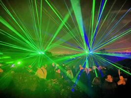 Londres dans le Royaume-Uni sur 4 novembre 2023. une vue de le laser spectacle à Alexandra palais photo