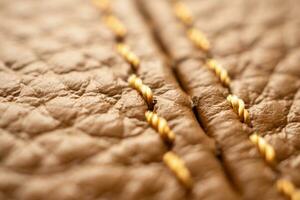 luxe marron cuir sac texture Contexte avec piqûre photo