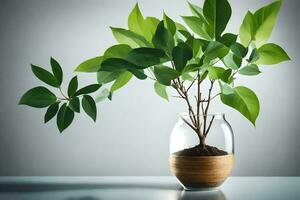 ai généré une mis en pot plante dans une blanc vase sur une table photo