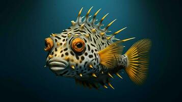 ai généré hyper réaliste des illustrations de poisson-coffre photo