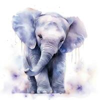 ai généré aquarelle bébé l'éléphant. ai généré photo