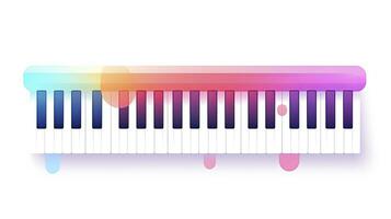 ai généré minimaliste ui illustration de une musical clavier avec Remarques émanant dans une plat illustration. photo