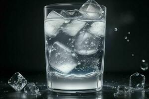ai généré Gin Tonique éclaboussure avec la glace cubes. pro photo