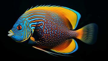 ai généré hyper réaliste des illustrations de corail beauté poisson ange photo