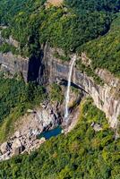 nohkalikai chutes vue indiquer, nohkalikai route, cherrapunji, Meghalaya, Inde photo