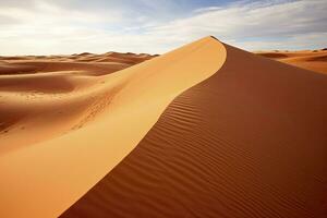 ai généré roulant Orange le sable dunes et le sable ondulations.ai généré. photo