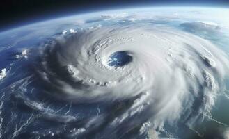 ai généré super typhon, tropical tempête, cyclone, tornade, plus de océan. temps Contexte. génératif ai photo