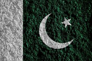 drapeau de islamique république de Pakistan sur une texturé Contexte. concept collage. photo