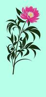 ai généré illustration de paeonia anomalie génératif ai. mignonne floral motif. photo