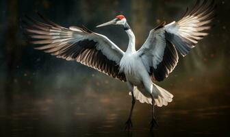 ai généré deux grues en volant proche à chaque autre photo