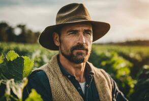 ai généré prime de le récolte Les agriculteurs avec des fruits photo