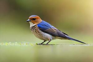 ai généré une petit oiseau est séance sur une branche photo