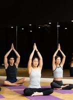 cours de yoga pour jeunes intéressés par les activités de yoga avec un professeur de yoga photo