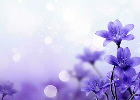 ai généré abstrait printemps Contexte avec violet fleurs. ai généré photo