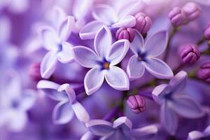 ai généré lilas fleur macro Contexte avec copie espace. ai généré photo