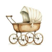 ai généré aquarelle bébé le chariot clipart sur blanc Contexte. ai généré photo