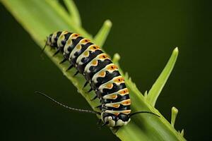 ai généré chenille queue d'aronde papillon. généré ai. photo