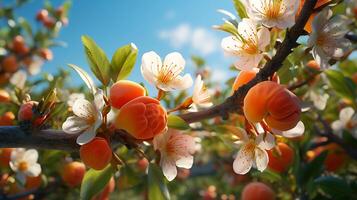 ai généré une bouquet de des oranges sont sur une branche avec l'eau gouttelettes photo