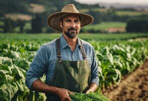 ai généré les récoltes prime Les agriculteurs avec des légumes photo