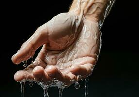 ai généré le importance de l'eau dans hygiène et le avoir besoin à enregistrer cette Ressource. des eaux journée. photo