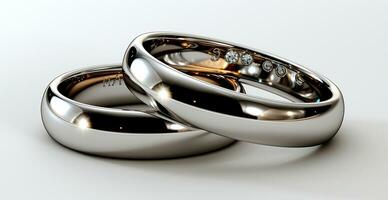 ai généré mariage anneaux fabriqué de platine, bijoux 850, 900, 950 - ai généré image photo