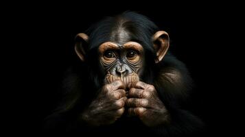 ai généré réalité photo ennui singe primate animal chimpanzé