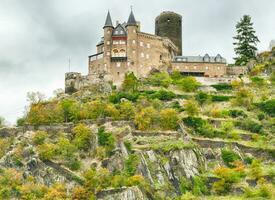 boppard Château bourg Katz, 14e siècle Rhin rivière photo