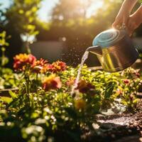 ai généré un image de une jardinier en portant une panier plein de fraîchement choisi des légumes de leur jardin photo