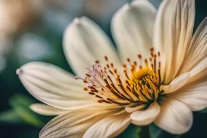 ai généré une proche en haut de une blanc fleur photo