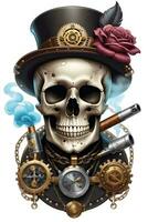 ai généré steampunk crâne vape style illustration photo