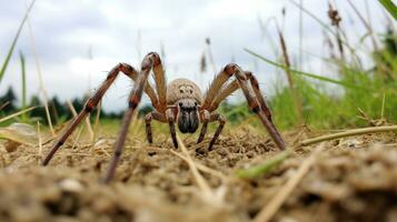 ai généré photo de garderie la toile araignée sur une sol. génératif ai