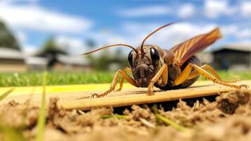 ai généré photo de criquet sur une sol. génératif ai