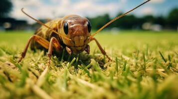 ai généré photo de criquet sur une sol. génératif ai