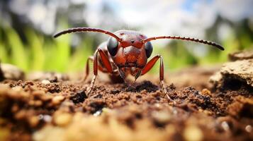 ai généré photo de bouledogue fourmi sur une sol. génératif ai