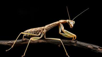 ai généré photo de en marchant bâton insecte isolé sur blanc Contexte. génératif ai