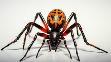 ai généré photo de redback araignée isolé sur blanc Contexte. génératif ai