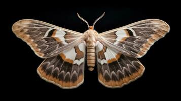 ai généré photo de ver du chêne papillon de nuit isolé sur blanc Contexte. génératif ai