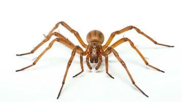 ai généré photo de marron reclus araignée isolé sur blanc Contexte. génératif ai