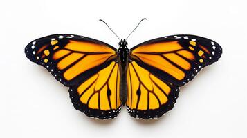 ai généré monarque papillon isolé sur blanc Contexte. génératif ai photo